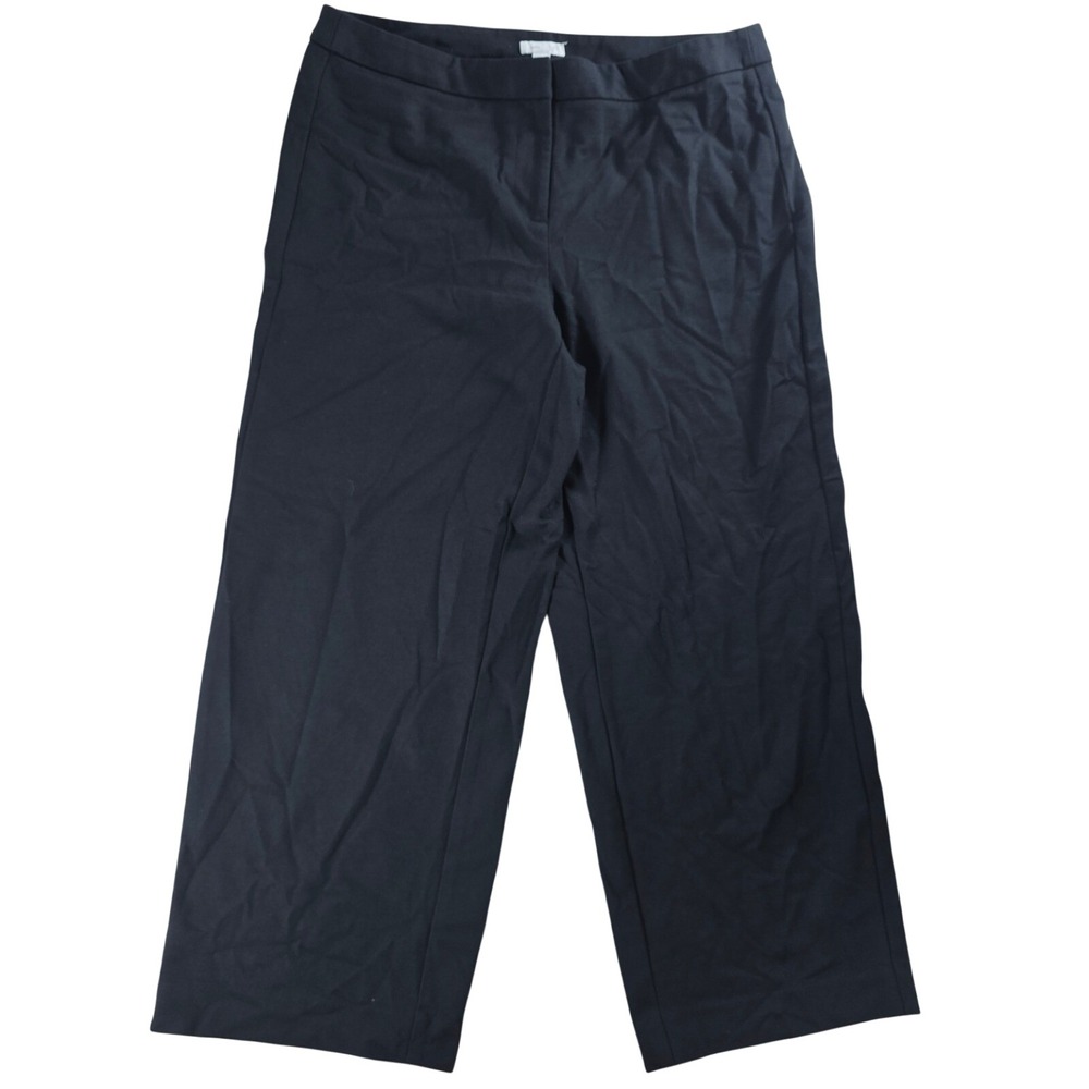 J. Jill Ponte Knit Wide Leg‎ Black Trousers Black 12 Womens